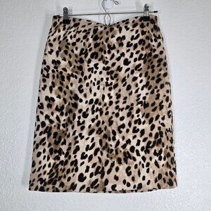 Philosophy Animal Print Pencil Skirt Women Size 2 Leopard Zip Western Cowboy